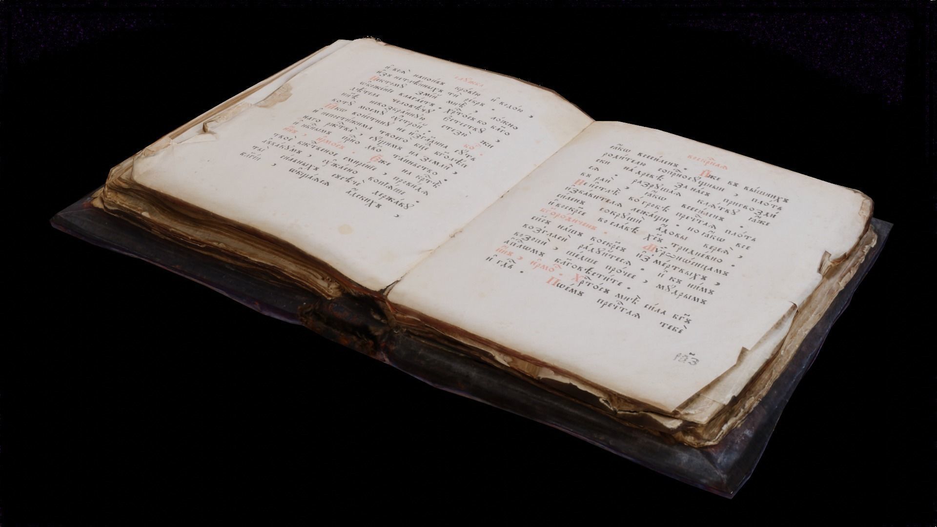 old book opened Low-poly 3D model_1