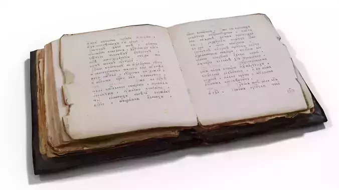 old book opened Low-poly 3D model