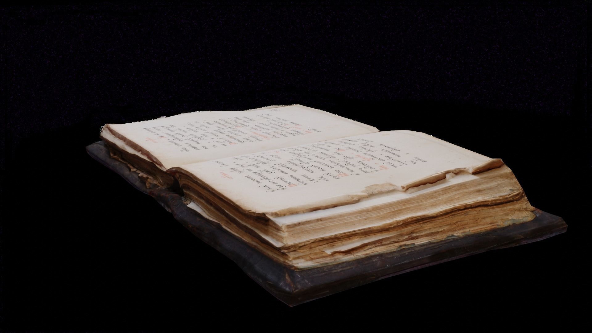 old book opened Low-poly 3D model_4