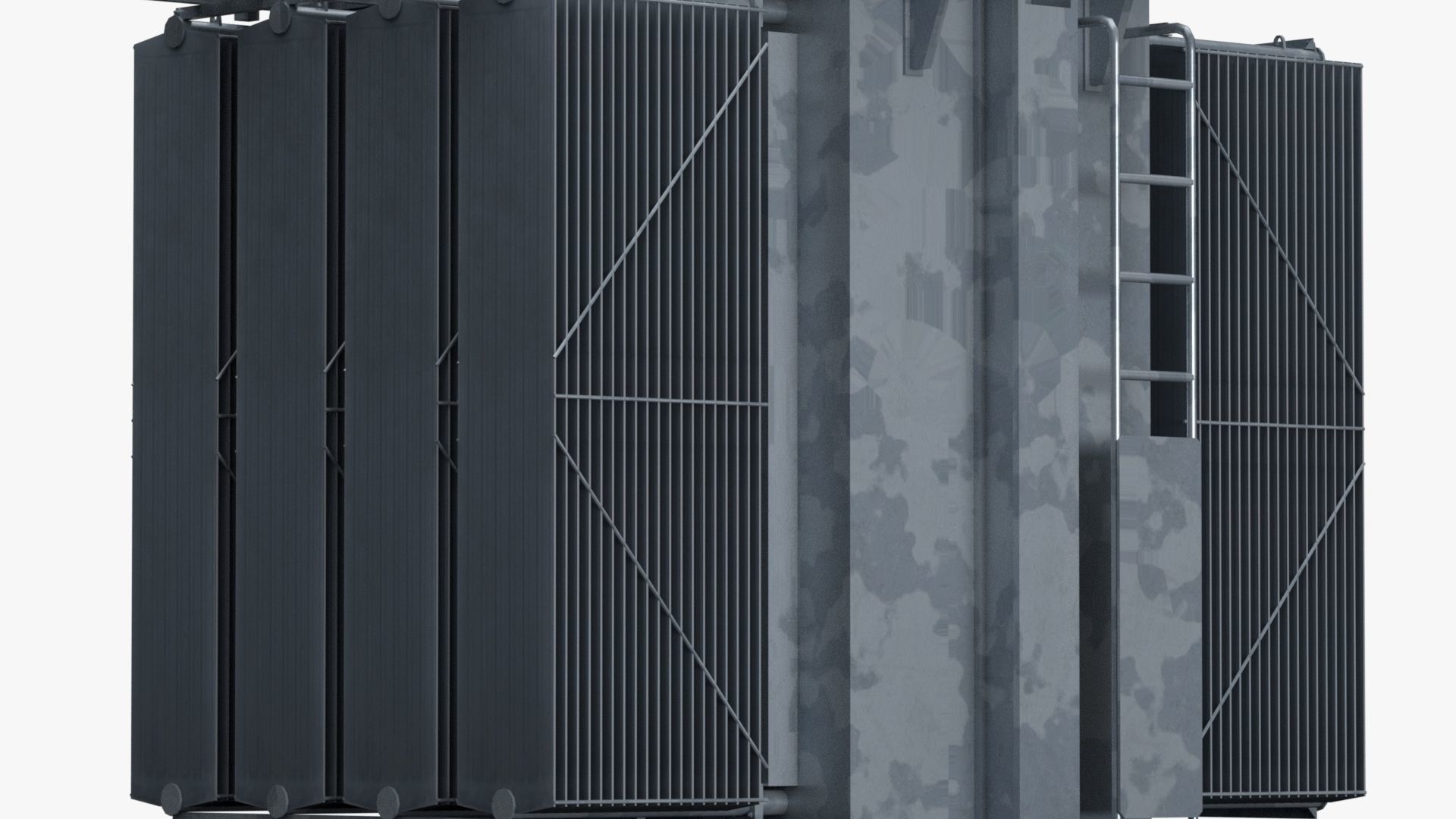 High Voltage Power Distribution Transformer Low-poly 3D model_4