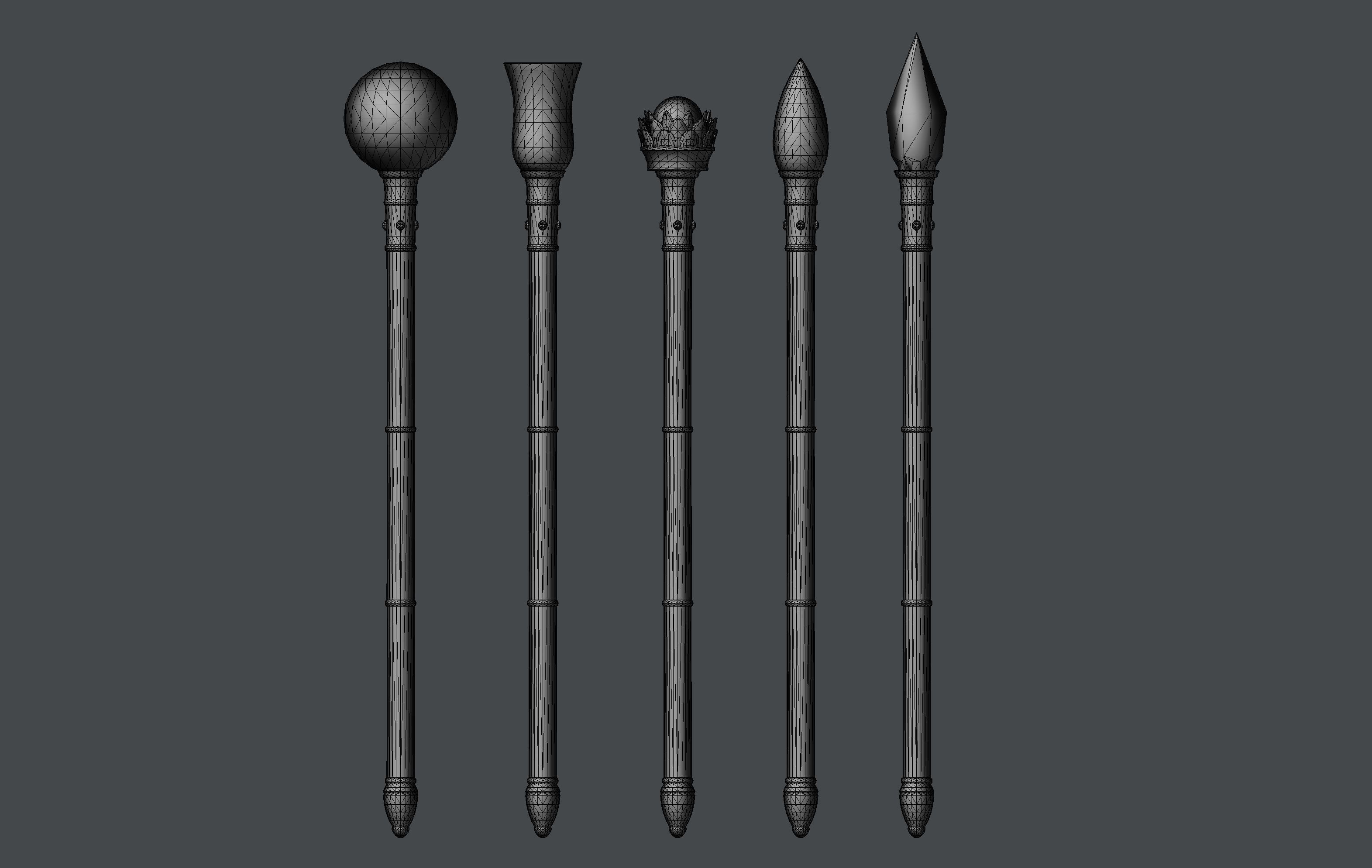 Elemental Scepter Pack Low-poly 3D model_2
