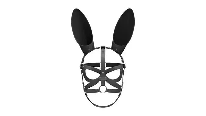 Bunny Rabbit Ears Straps Face Mask Head Accessory Low-poly 3D model