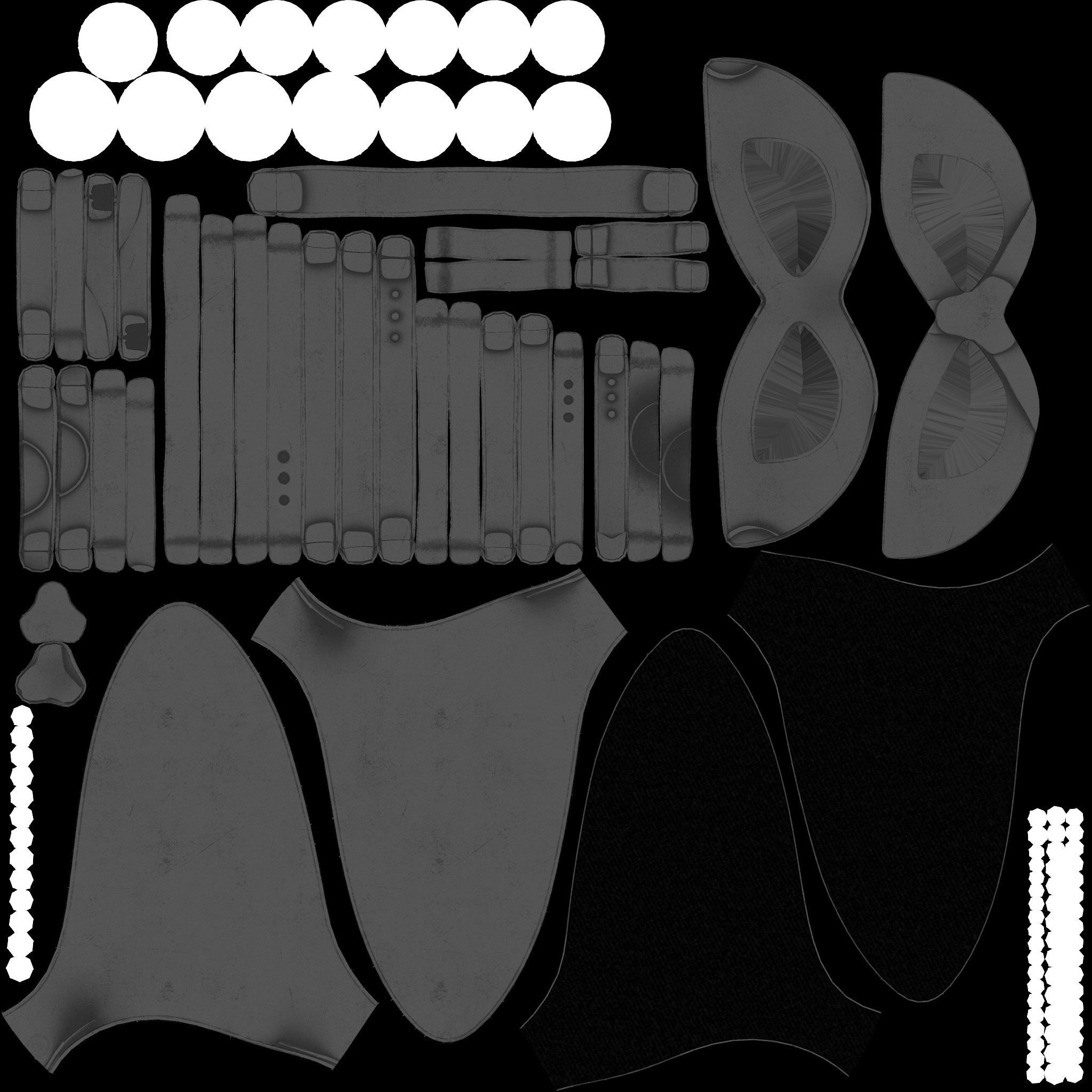 Bunny Rabbit Ears Straps Face Mask Head Accessory Low-poly 3D model_12