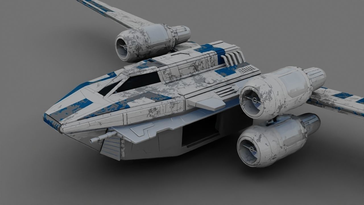 Rogue one UWING Ship 3D model_8