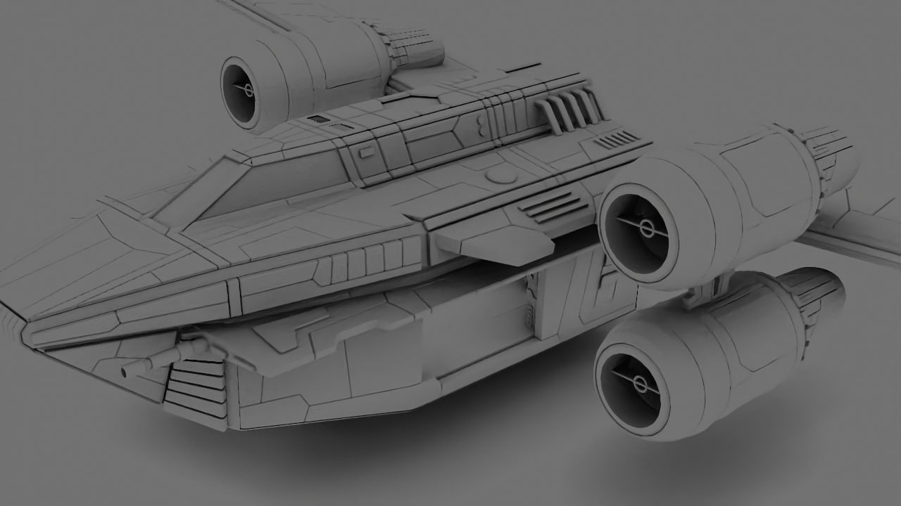 Rogue one UWING Ship 3D model_13