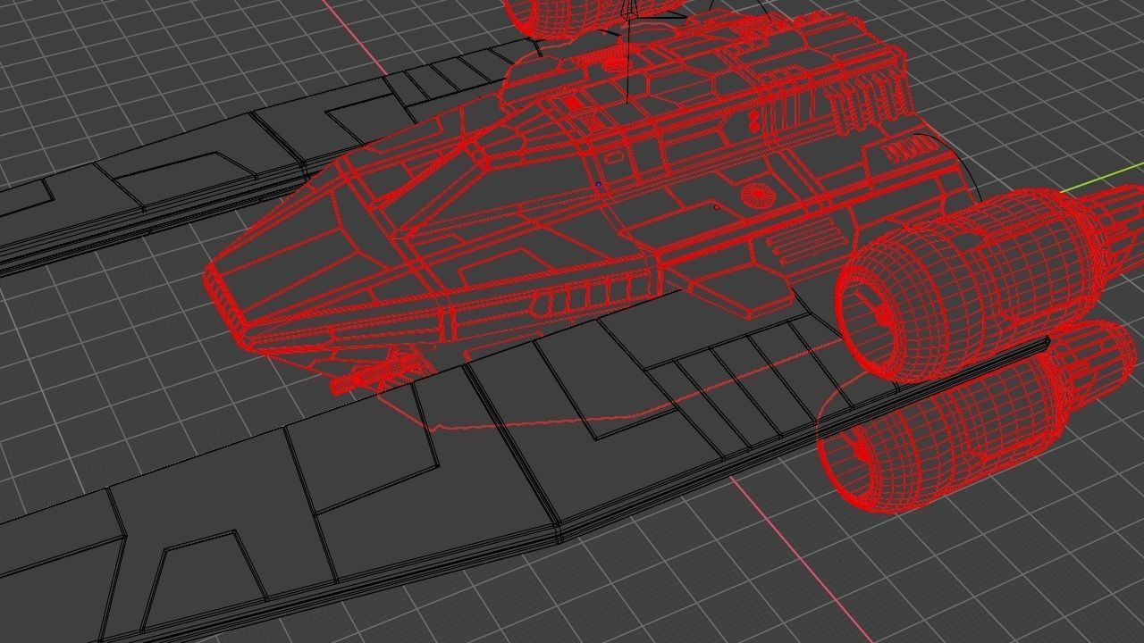 Rogue one UWING Ship 3D model_17