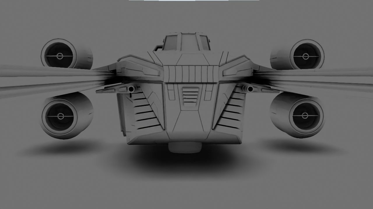 Rogue one UWING Ship 3D model_14