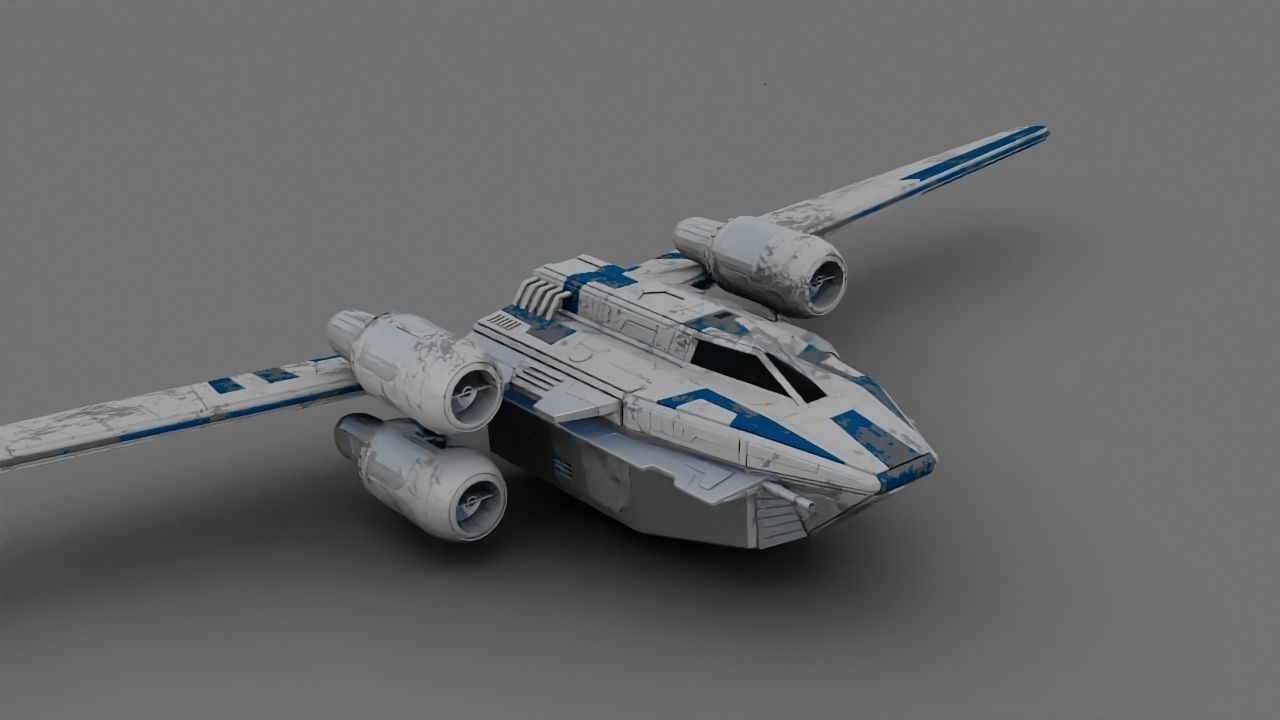 Rogue one UWING Ship 3D model_7