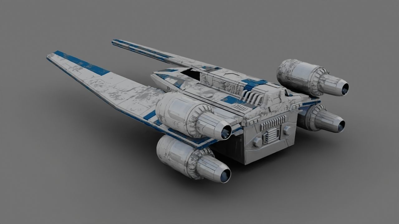 Rogue one UWING Ship 3D model_2