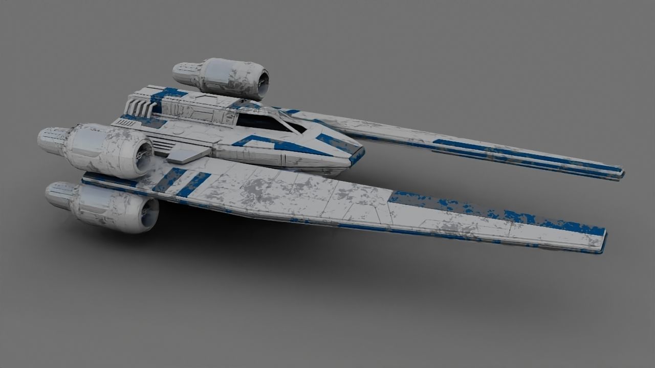 Rogue one UWING Ship 3D model_5