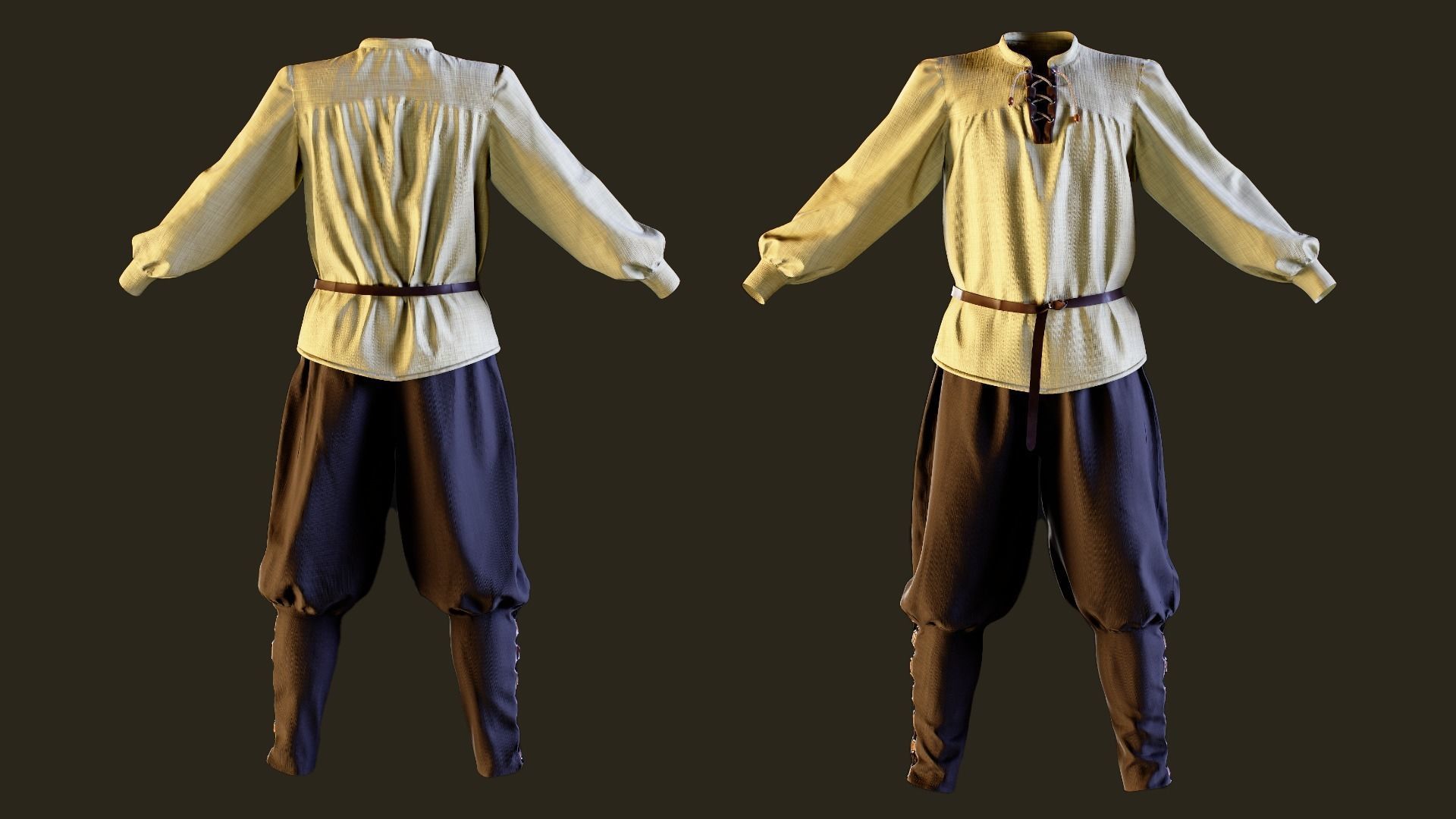 Medieval Outfit   low poly   PBR Textures   MD Clo3d zprj Low-poly 3D model_6