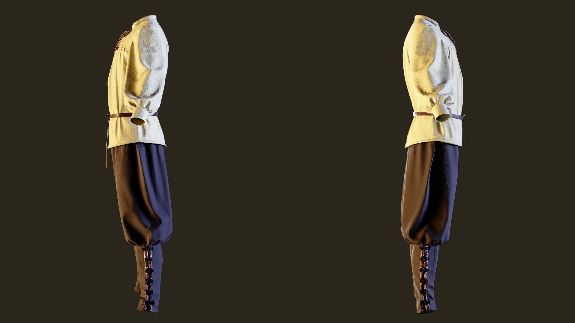 Medieval Outfit   low poly   PBR Textures   MD Clo3d zprj Low-poly 3D model_9