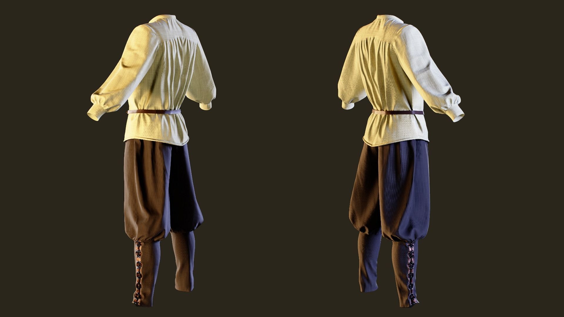 Medieval Outfit   low poly   PBR Textures   MD Clo3d zprj Low-poly 3D model_4