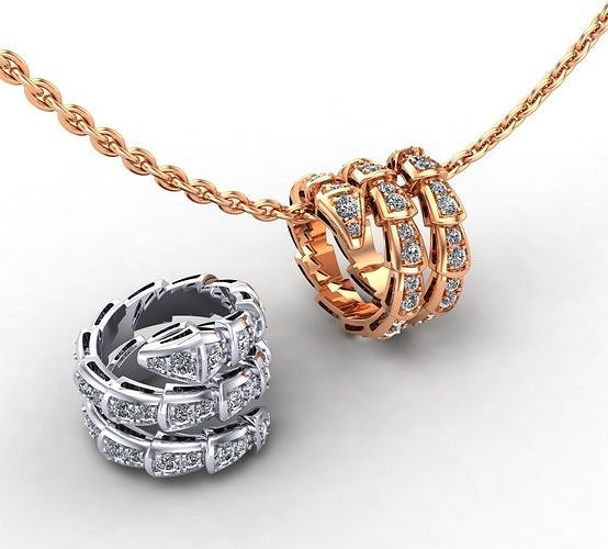 Snake viper neckle diamond 3D print model
