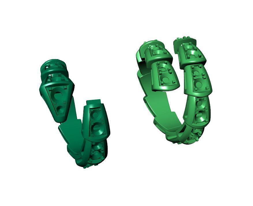 Snake viper neckle diamond 3D print model_2