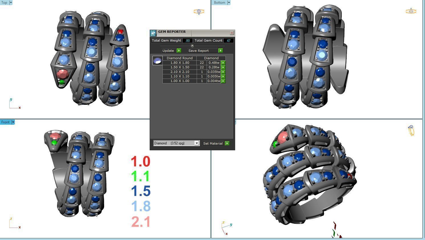 Snake viper neckle diamond 3D print model_3