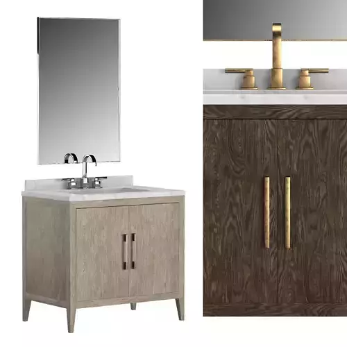 FRENCH CONTEMPORARY SINGLE VANITY 3D model