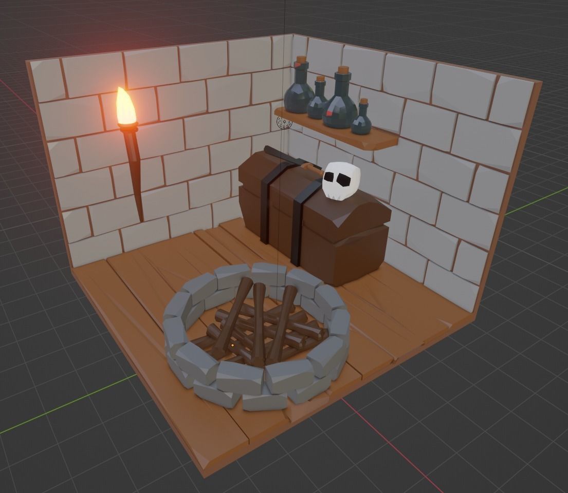 Witch Cauldron Low-poly 3D model_8