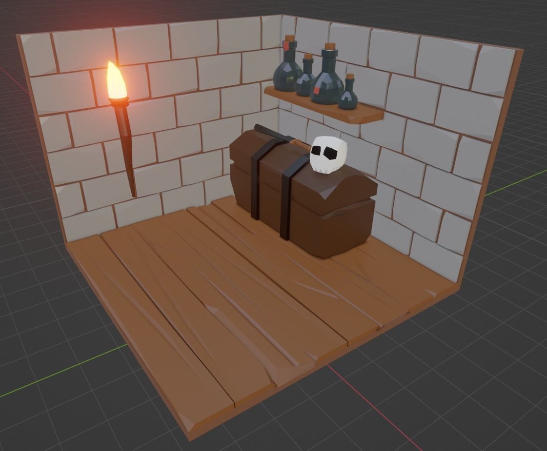 Witch Cauldron Low-poly 3D model_9