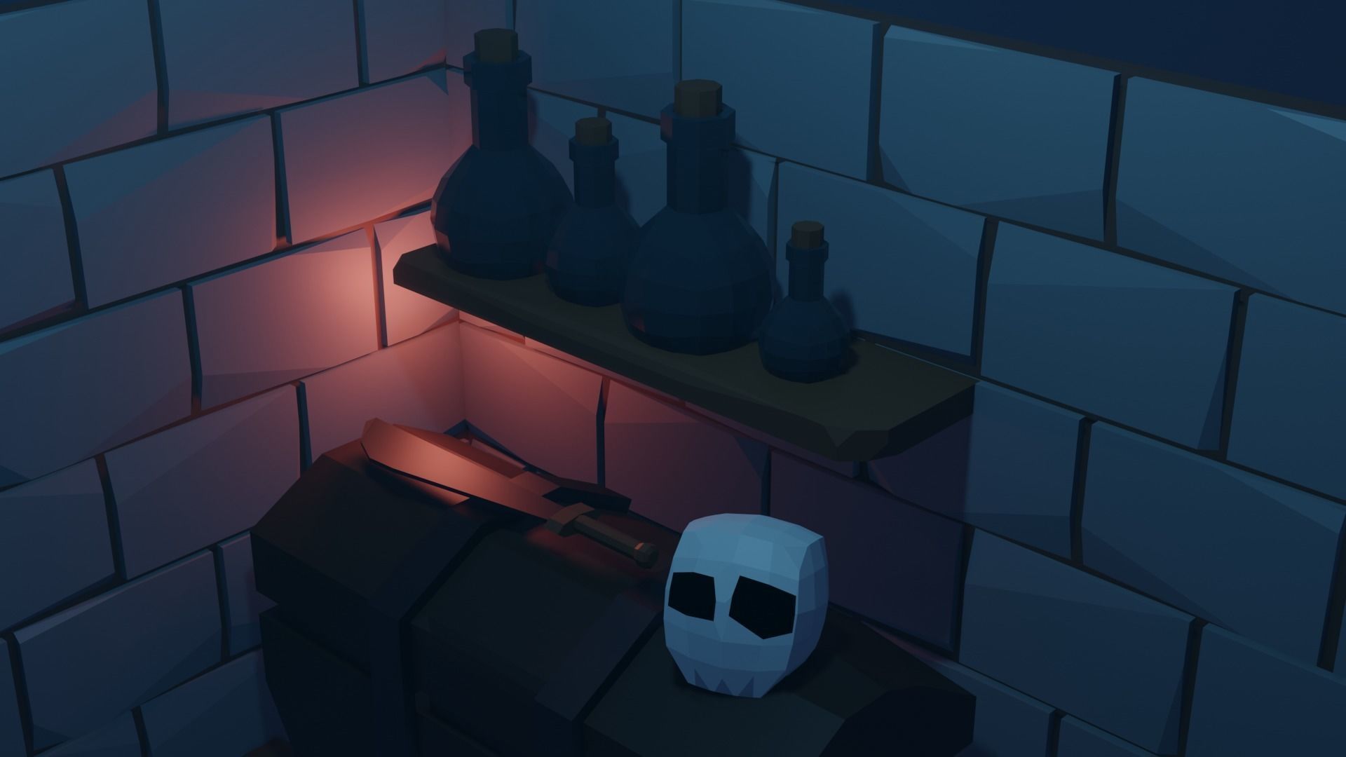 Witch Cauldron Low-poly 3D model_2