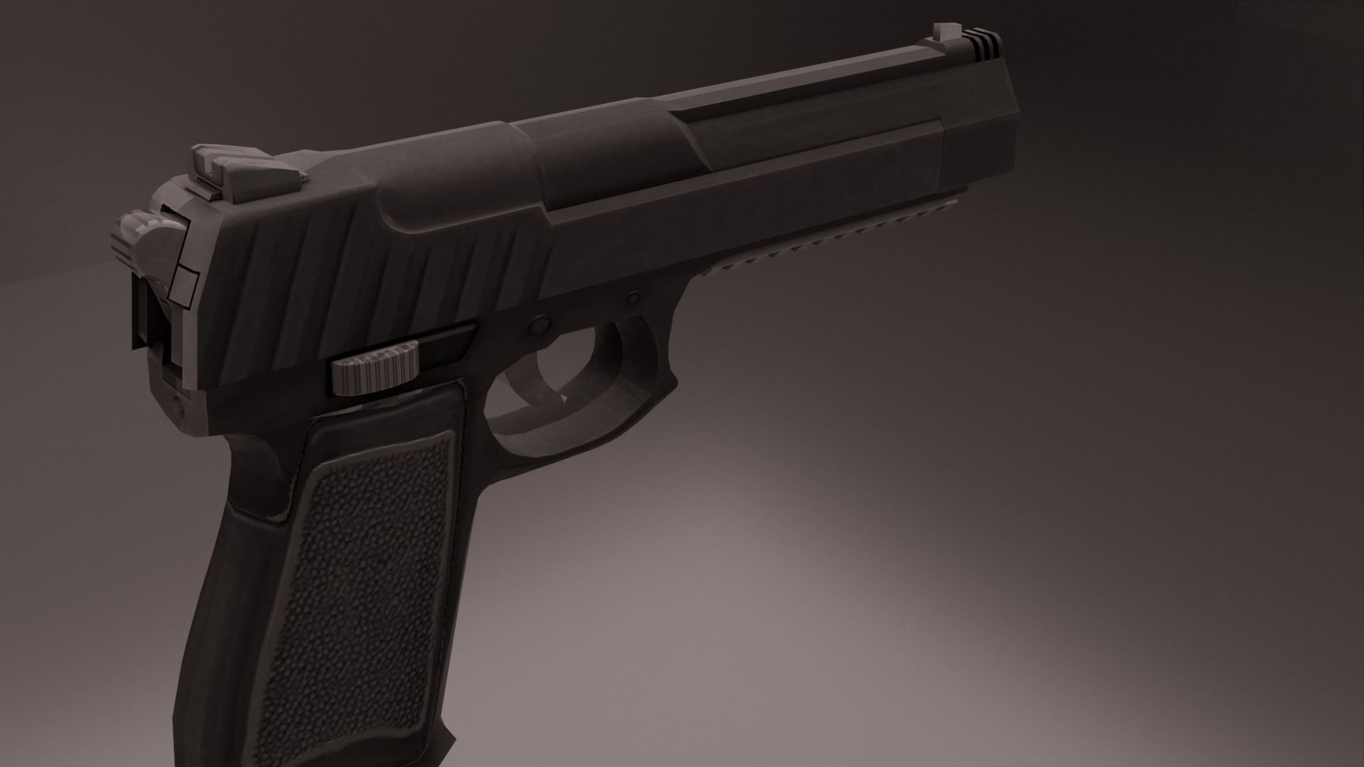 Pistol Low-poly 3D model_2