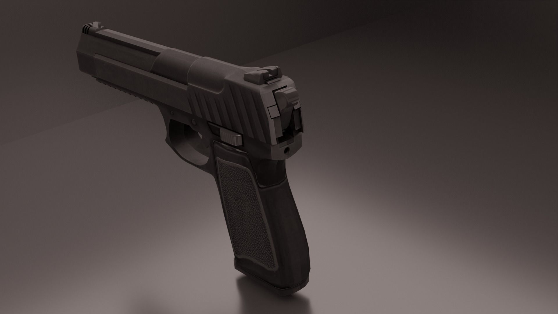 Pistol Low-poly 3D model_3