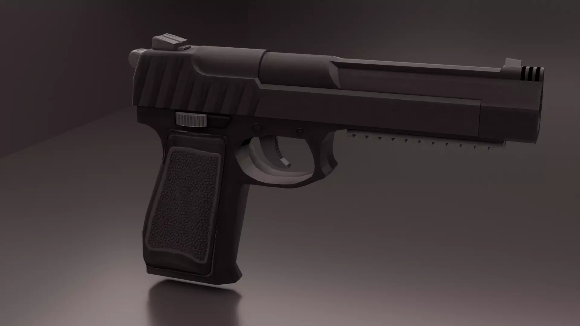 Pistol Low-poly 3D model_0