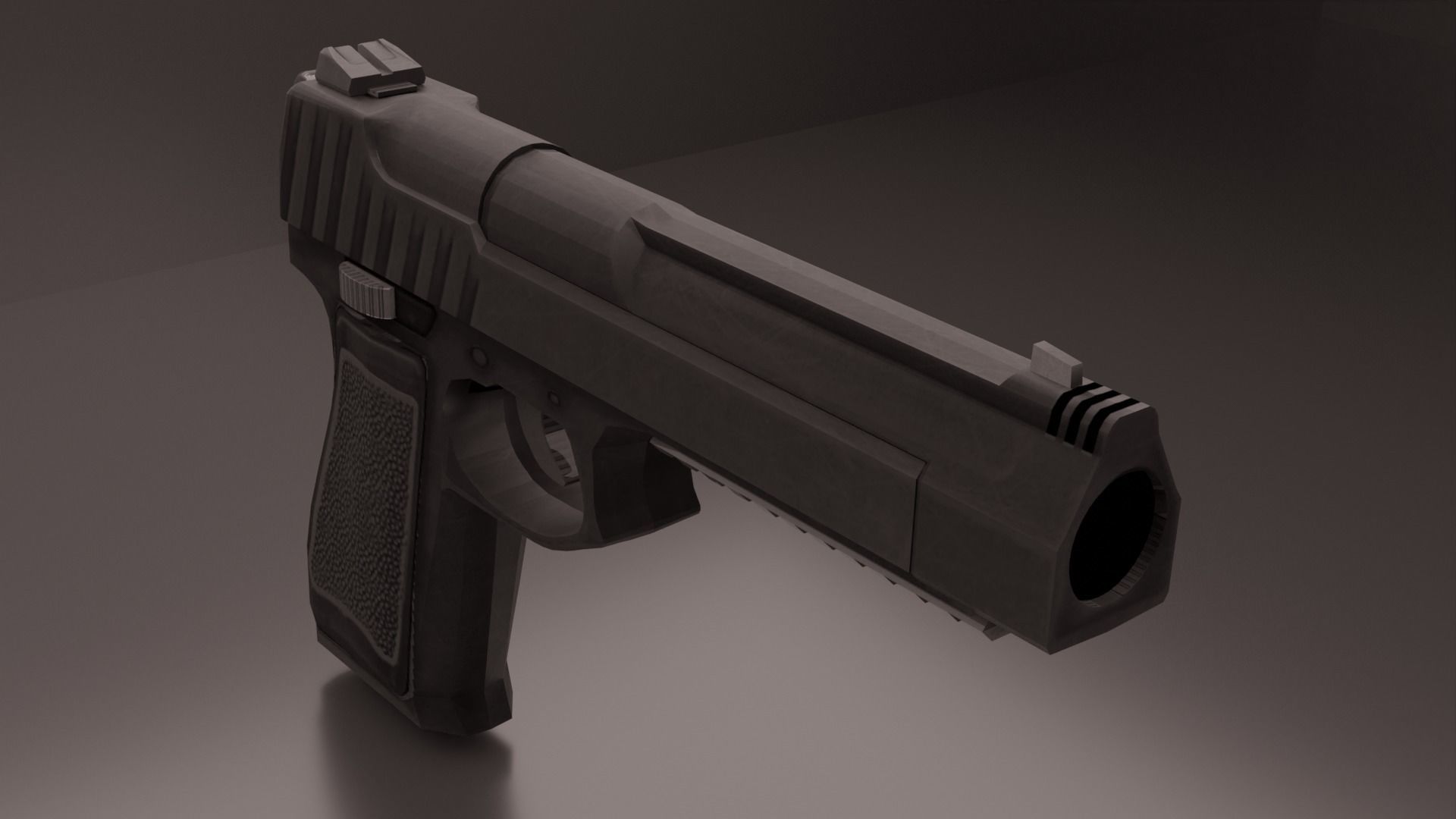 Pistol Low-poly 3D model_1