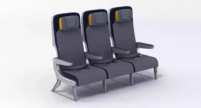 Economy Airplane Seating 3D model