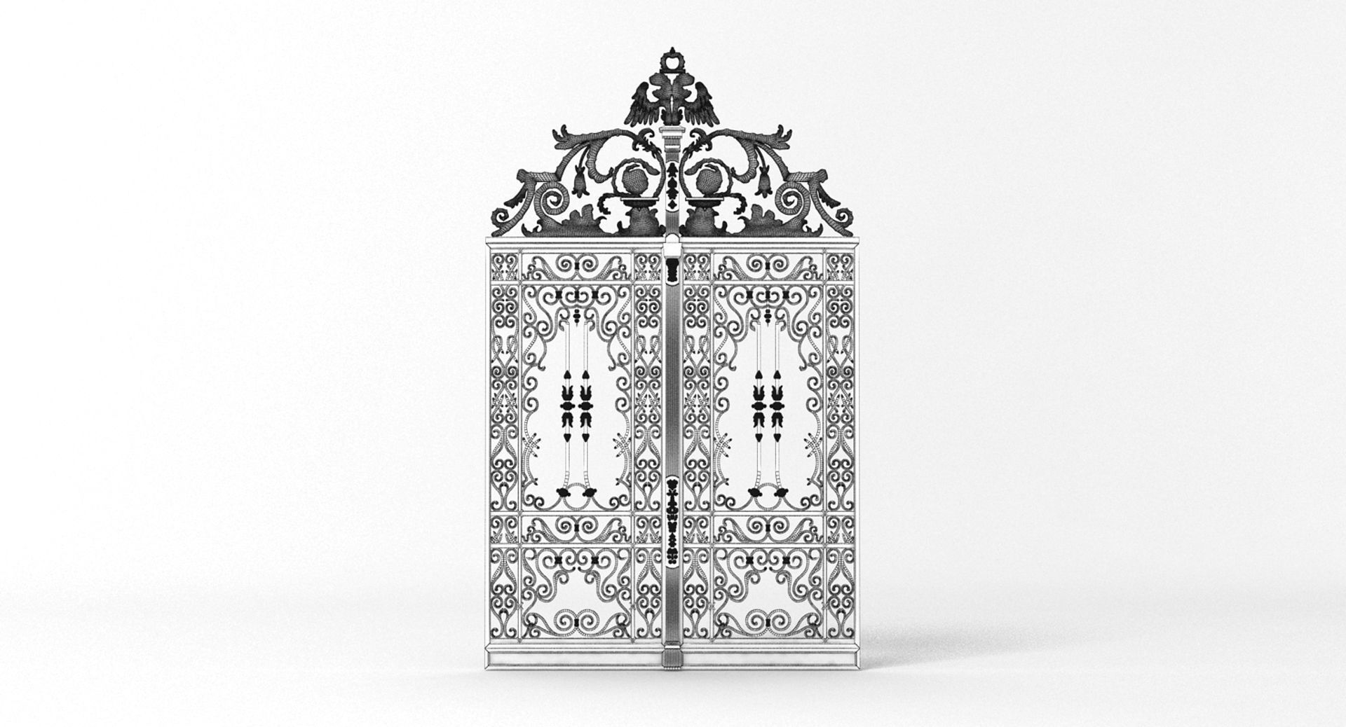 Wrought Iron Gate 3D model_9