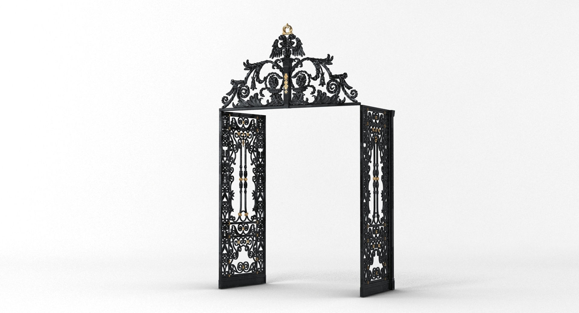 Wrought Iron Gate 3D model_5