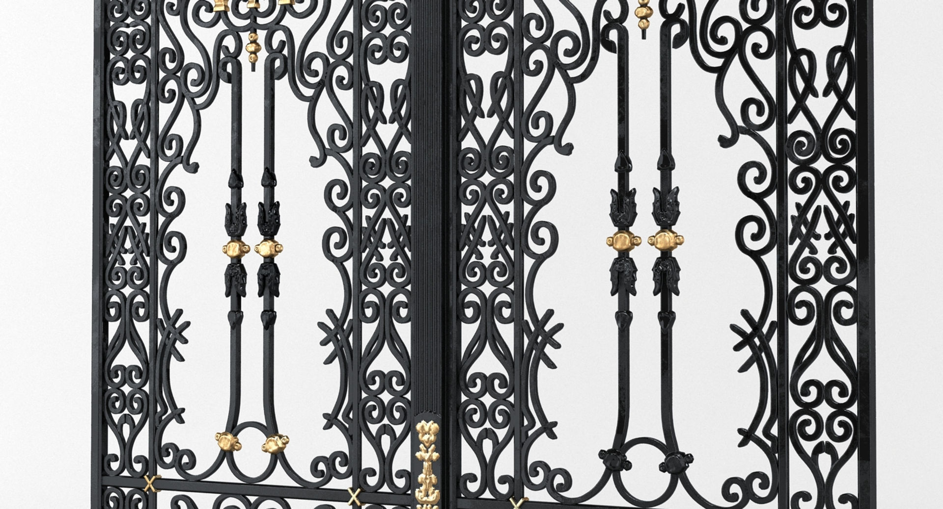 Wrought Iron Gate 3D model_2