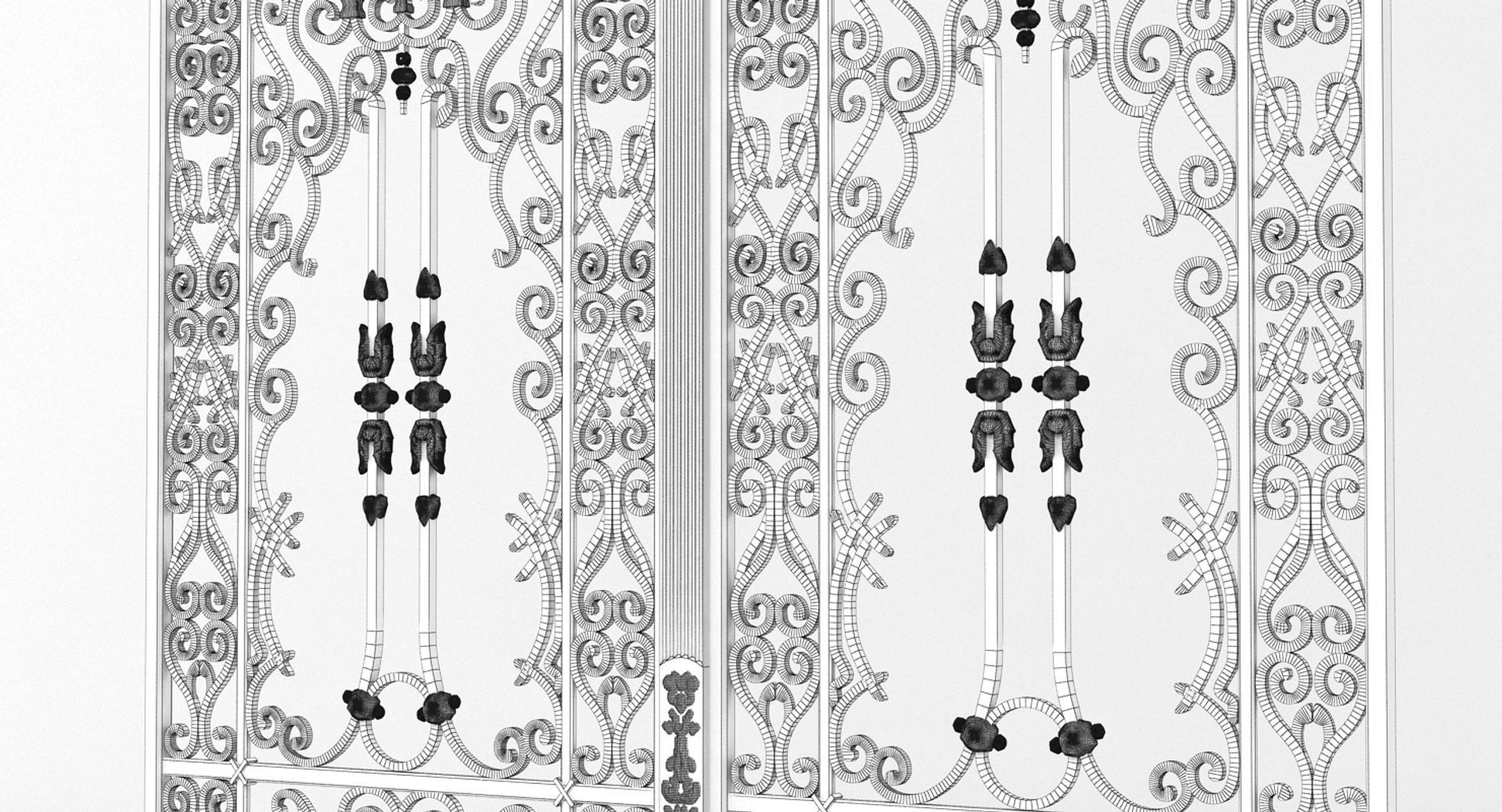 Wrought Iron Gate 3D model_12