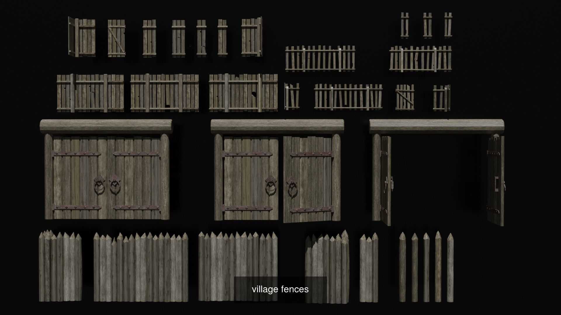 medieval town - set constructor 3D Model Collection_8