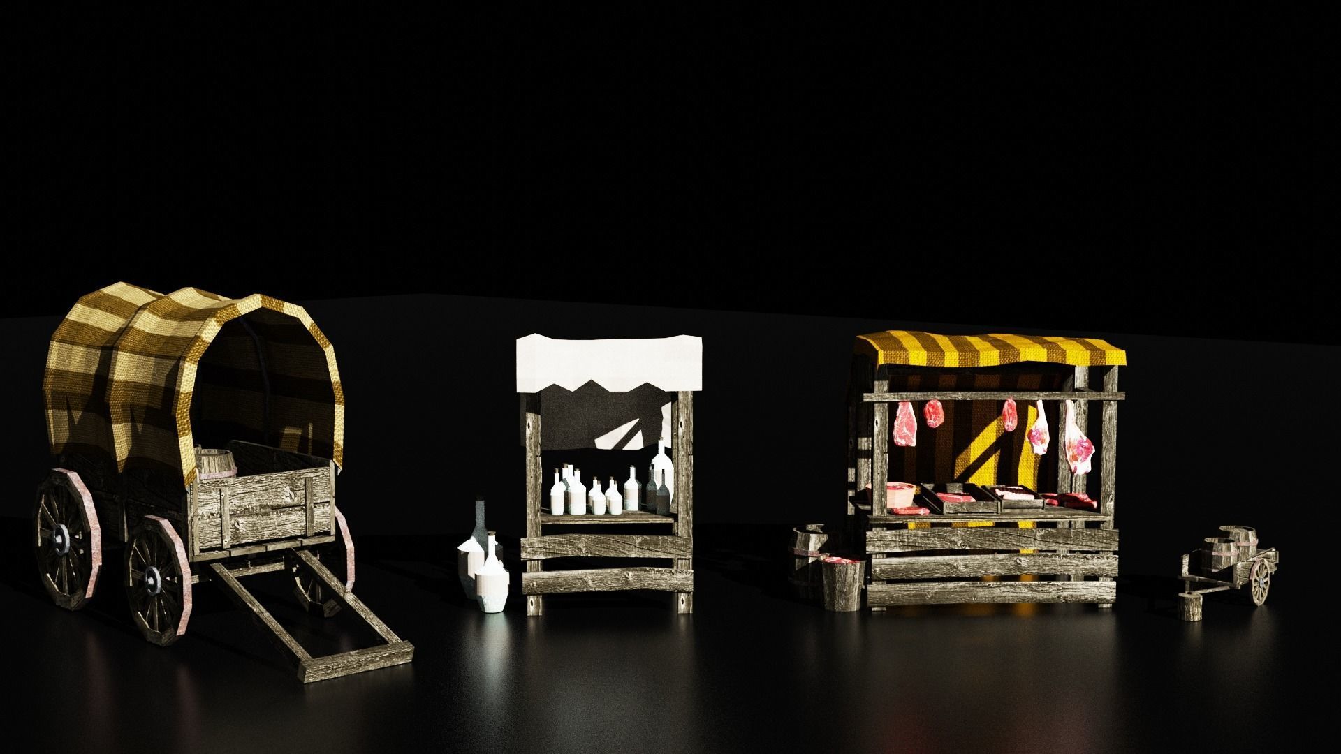 medieval town - set constructor 3D Model Collection_16