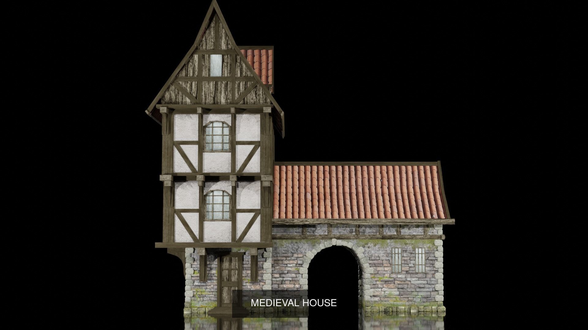 medieval town - set constructor 3D Model Collection_4