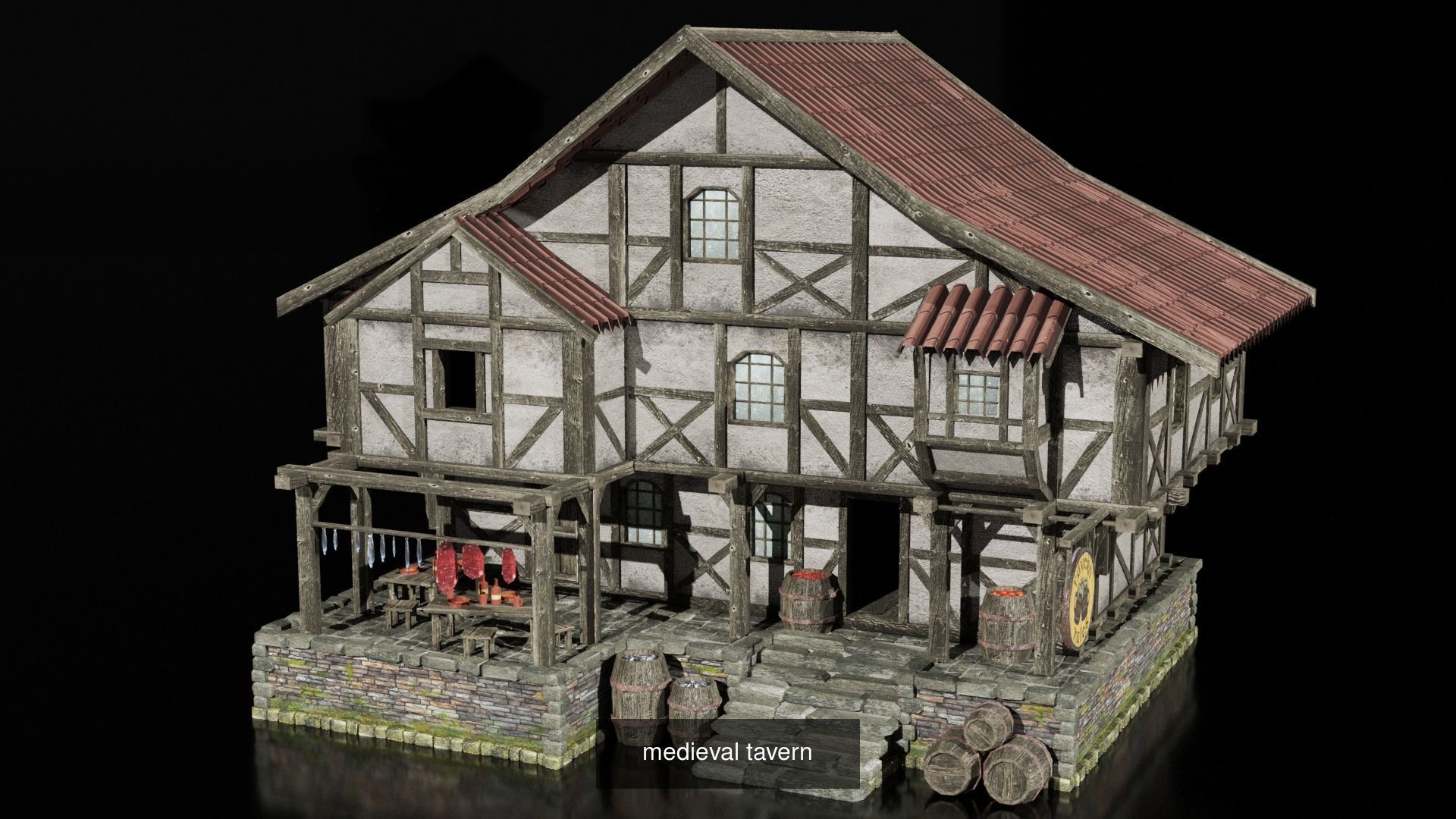 medieval town - set constructor 3D Model Collection_6