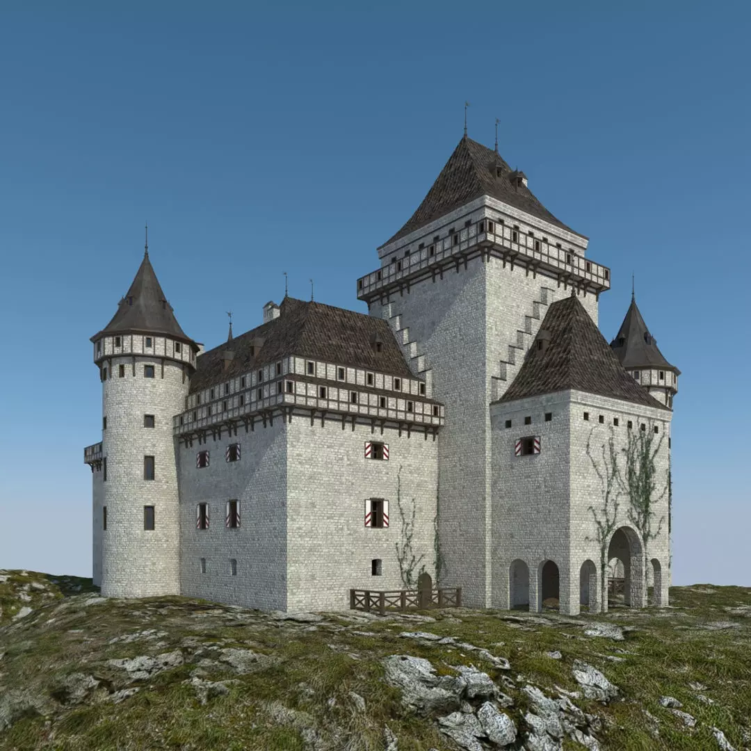 Medieval Castle 3D model_0