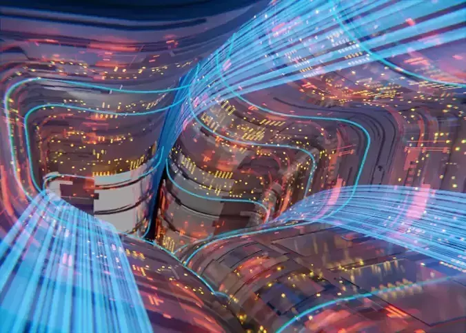 Sci-fi corridor broadcast design