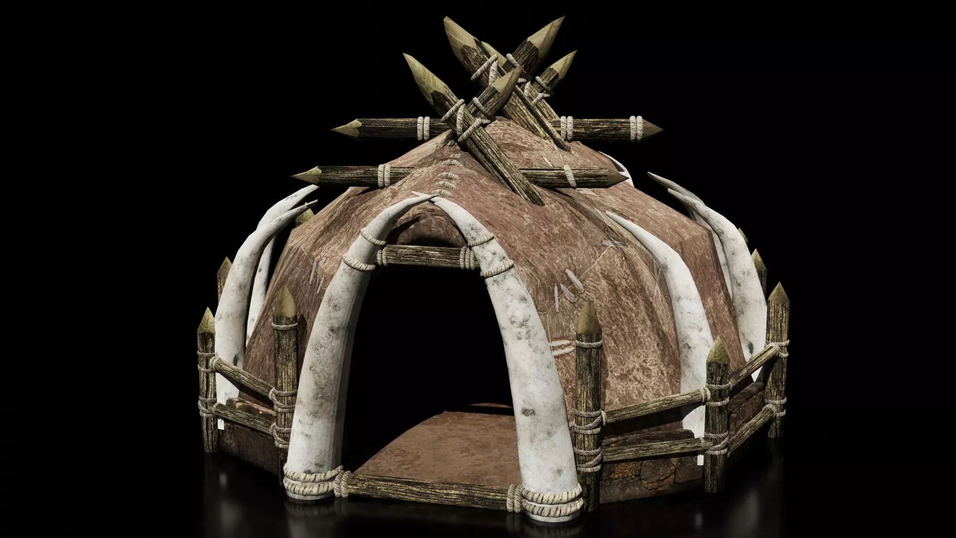 orc hut-house Low-poly 3D model_0