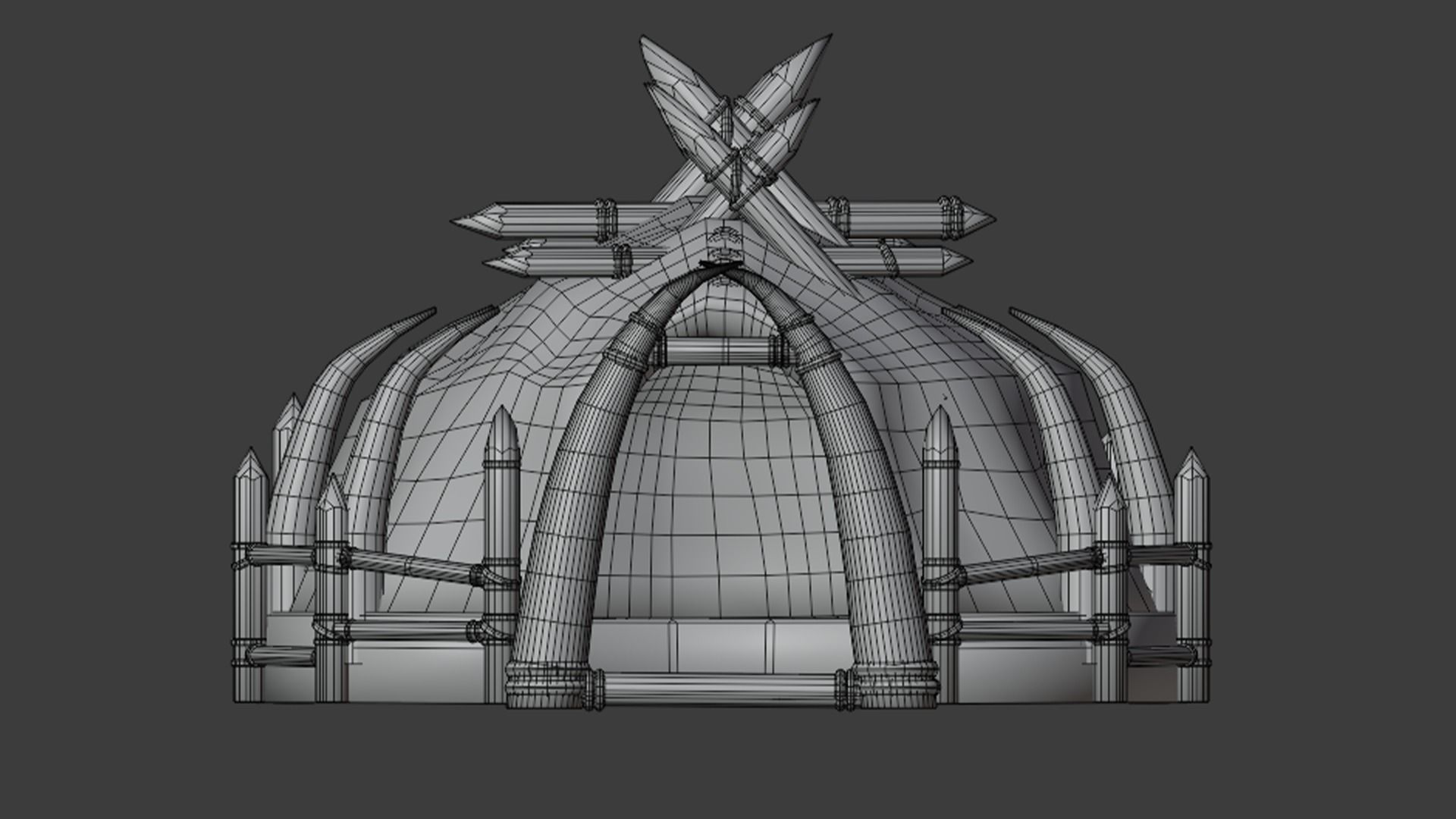 orc hut-house Low-poly 3D model_4