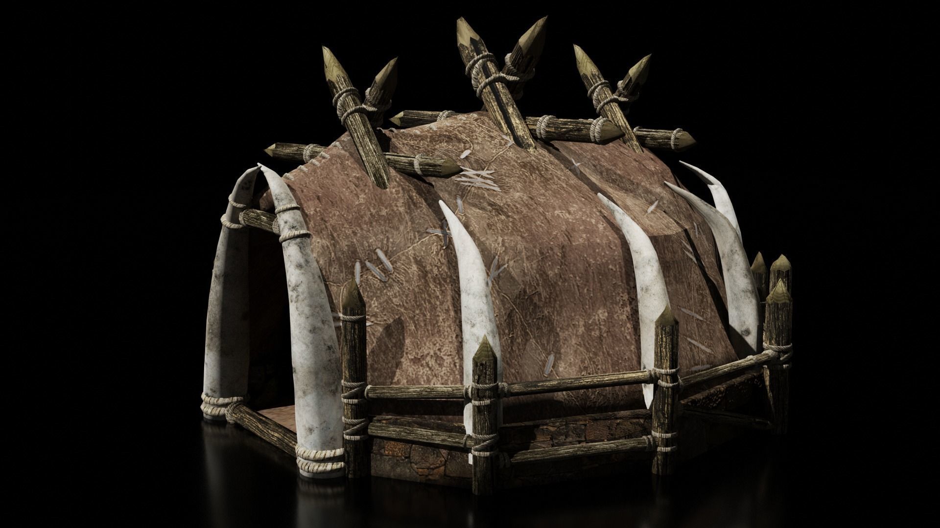 orc hut-house Low-poly 3D model_1