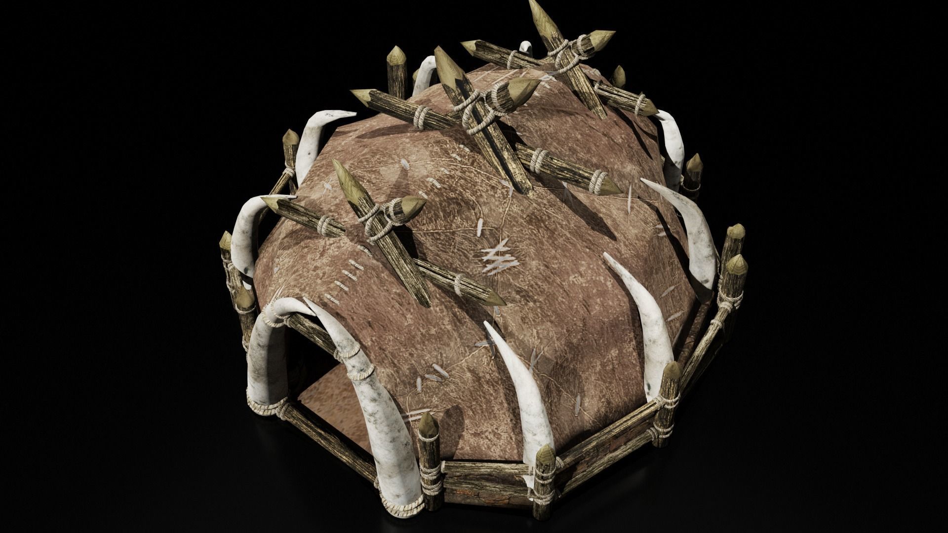 orc hut-house Low-poly 3D model_2