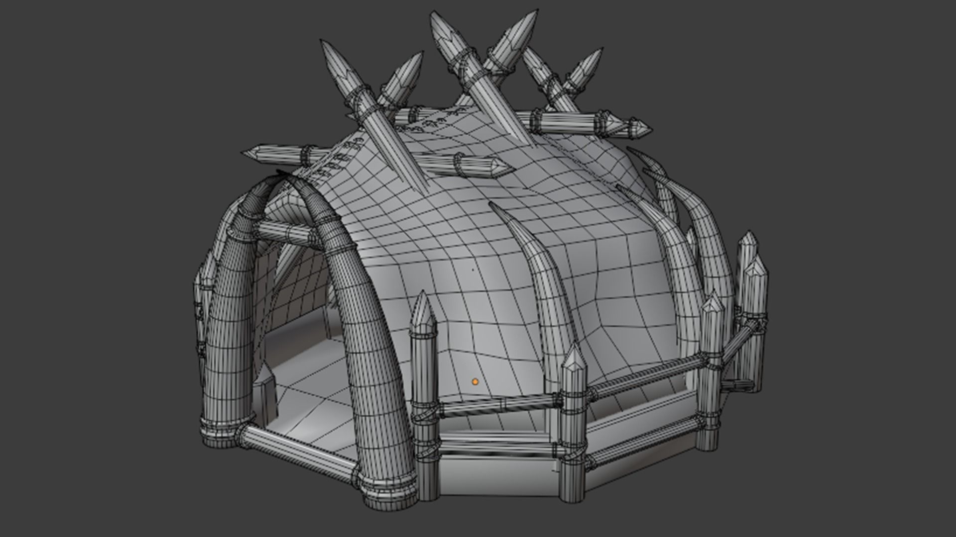 orc hut-house Low-poly 3D model_5