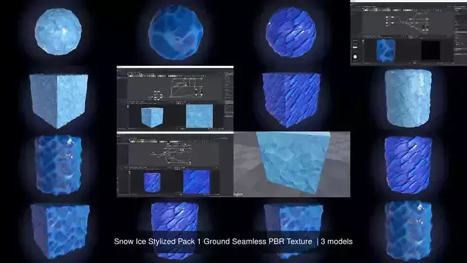 Snow Ice Stylized Pack 1 Ground Seamless PBR Texture 