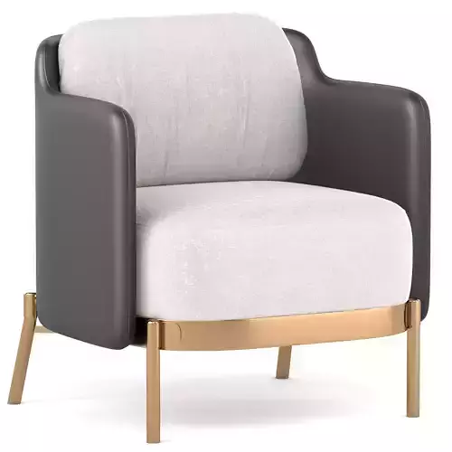 Mid Century Faux Leather Armchair 3D model