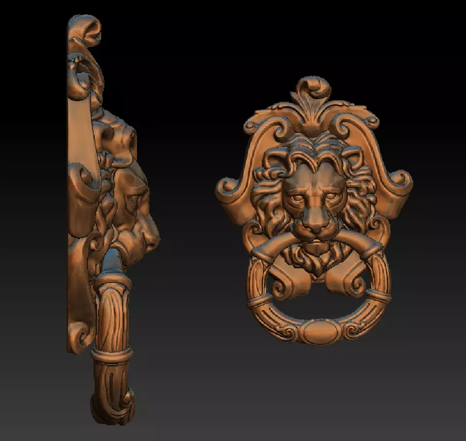KNOCKER ornate bronze door 3D print model