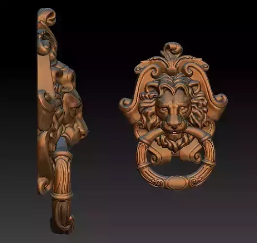 KNOCKER ornate bronze door 3D print model