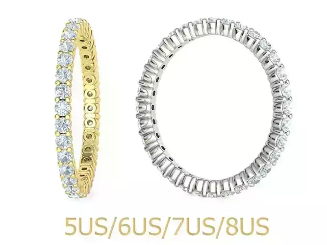 Diamond Eternity Wedding Band Brilliant Ring  3D print model
