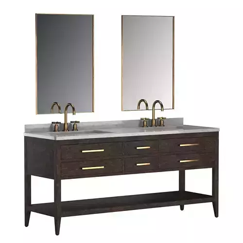 FRENCH CONTEMPORARY DOUBLE WASHSTAND br 3D model
